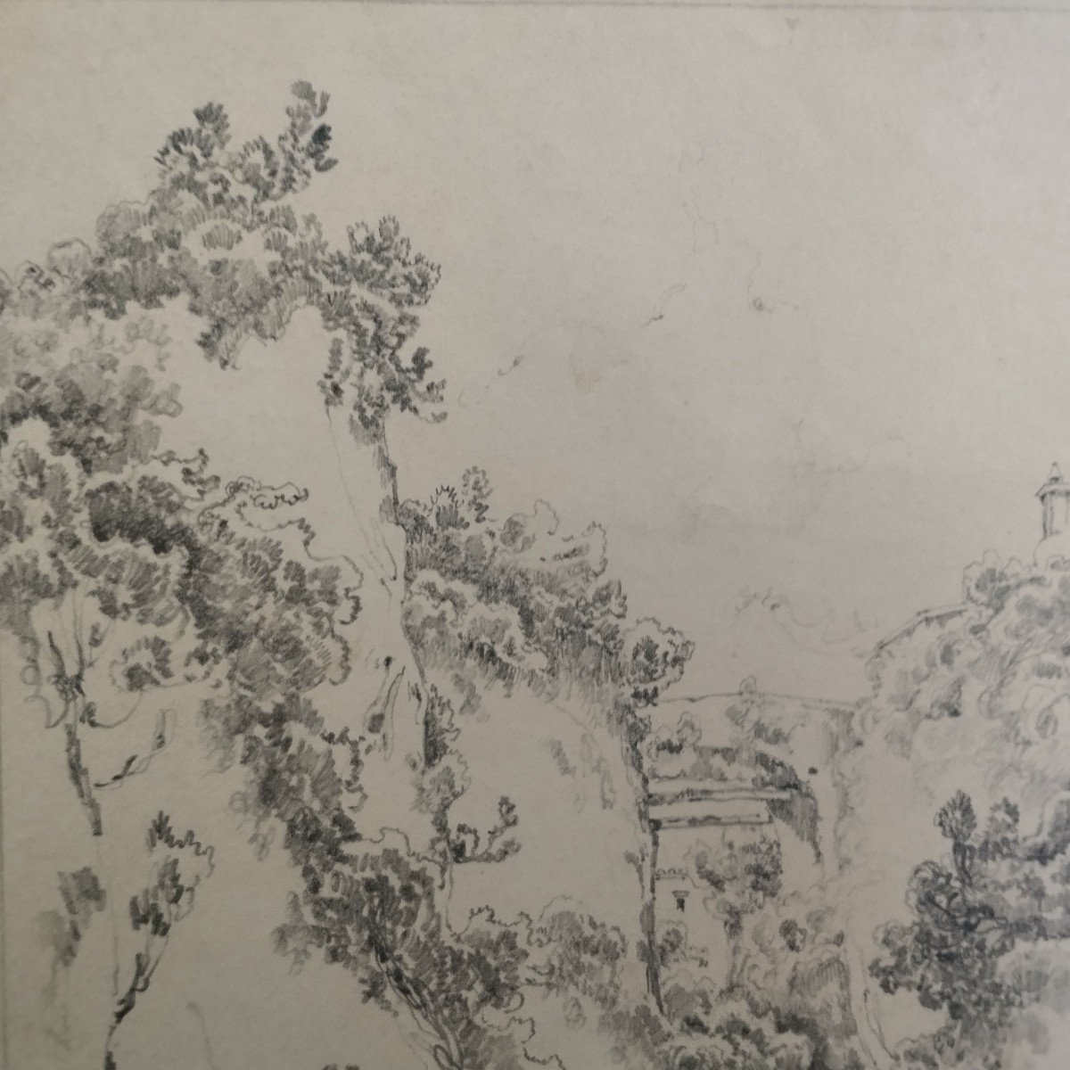 Beniamino Di Francesco "ravine In Sorrento" Pencil Drawing July 1834.-photo-1