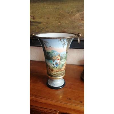 Earthenware Vase From The 19th Orientalist Pattern