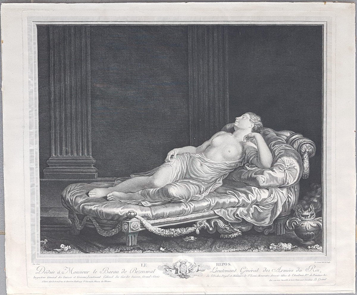 Rest After Joseph-marie Vien By Augustin-claude-simon Legrand 1785-photo-2