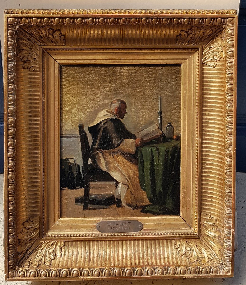 Fran&ccedil;ois-Marius GRANET (1775-1849)  Moine lisant &agrave; l&#039;office