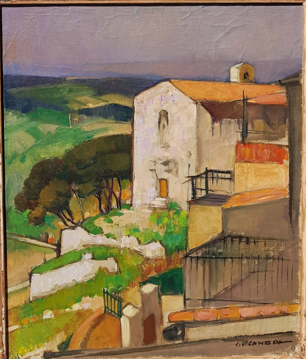 Jean-frédéric Canepa (1896-1981) Village In Provence