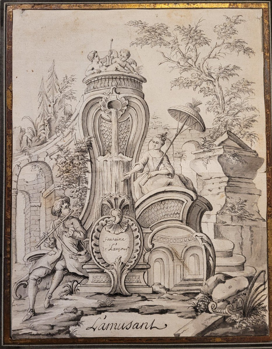 French School 18th Century The Fountain Of Love