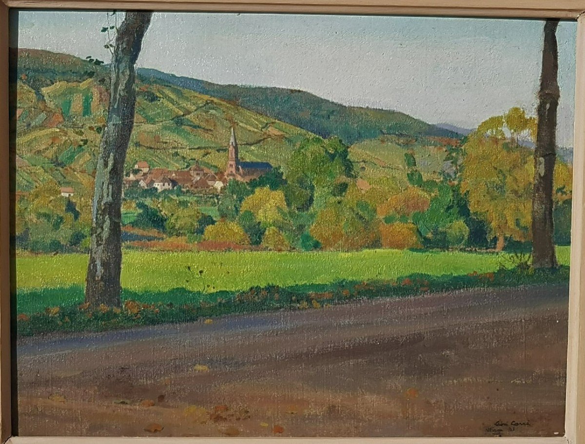 Léon Carré (1878-1942) Village In Alsace
