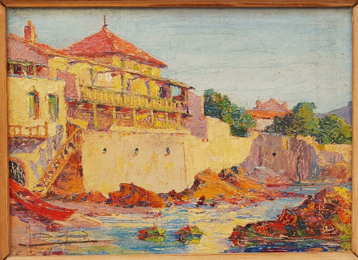 Jean-Baptiste DUFFAUD (1853-1927) Villa en bord de mer