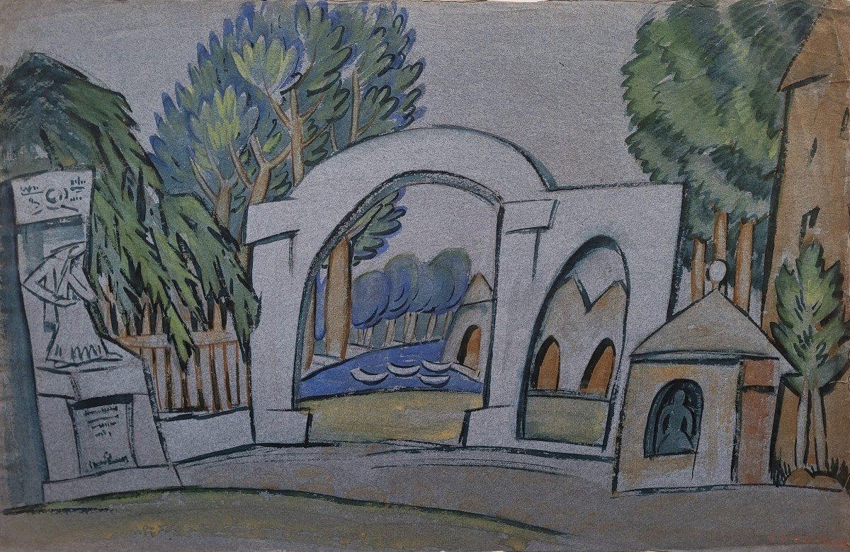 Nicolas Sorokine (1892- C.1950) The Entrance To The Park