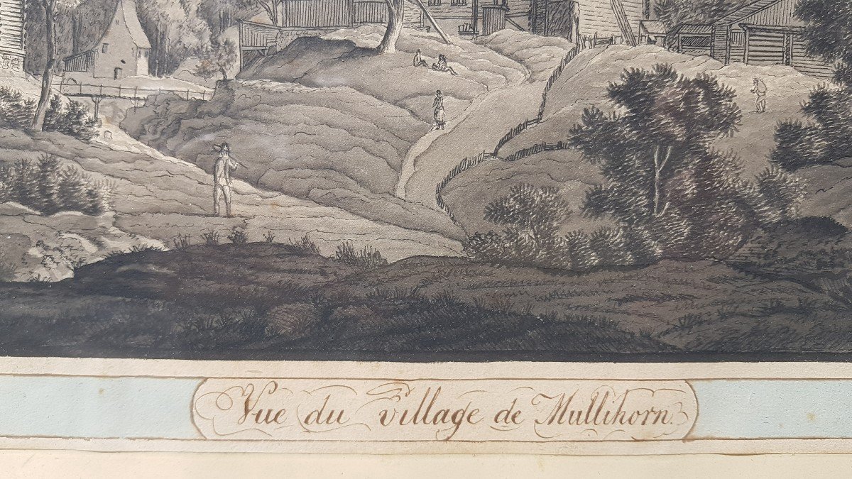  Suisse, village de  Mühlehorn dessin 1820-photo-1