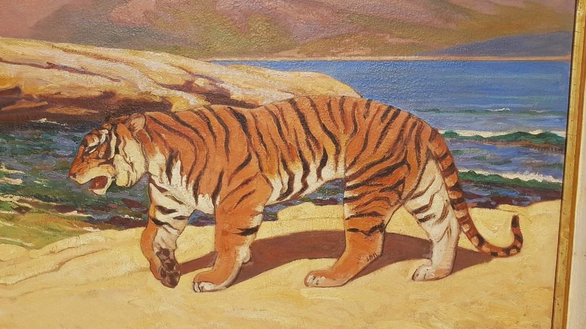 Emile Marie BEAUME (1887-1967) Le tigre-photo-4