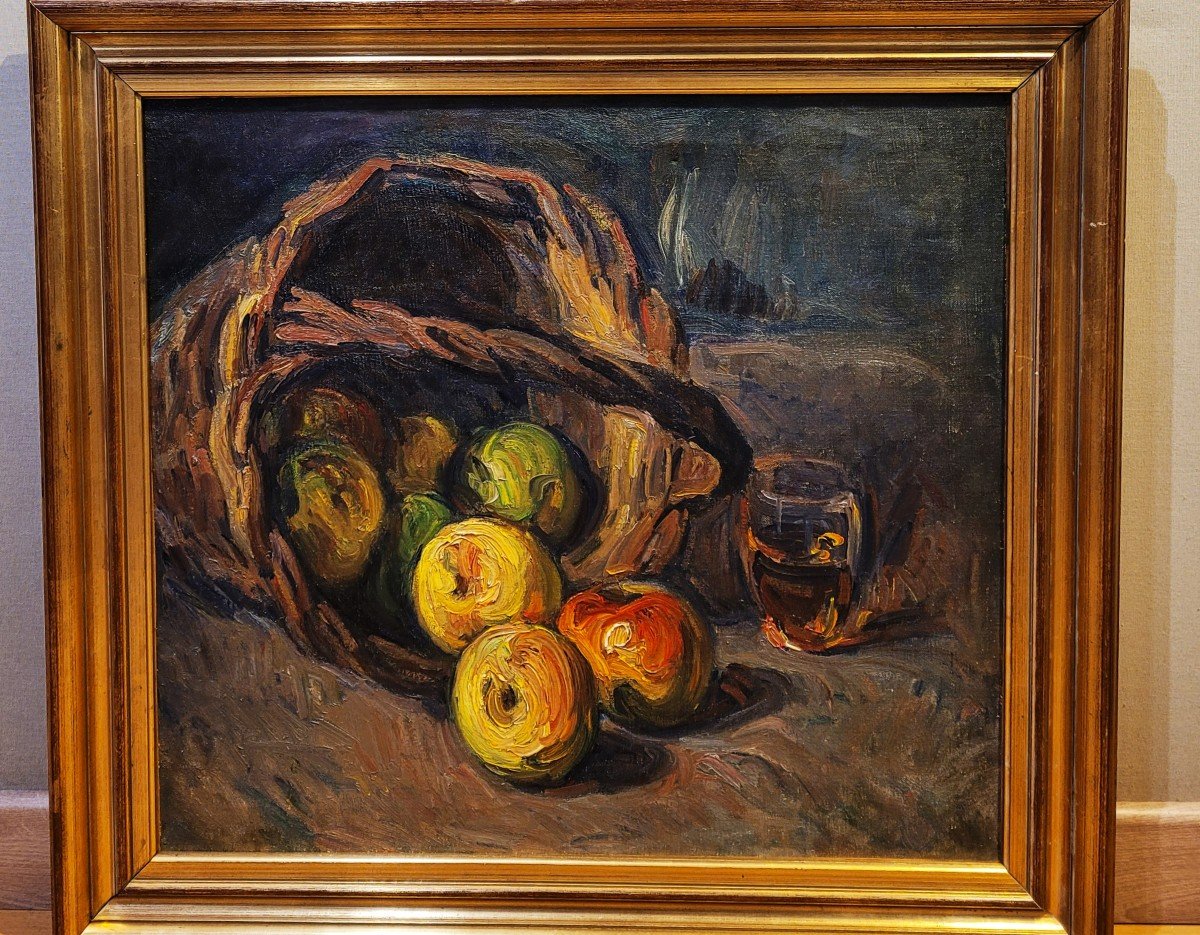 Marcel Arnaud (1877-1956) The Basket Of Apples-photo-2