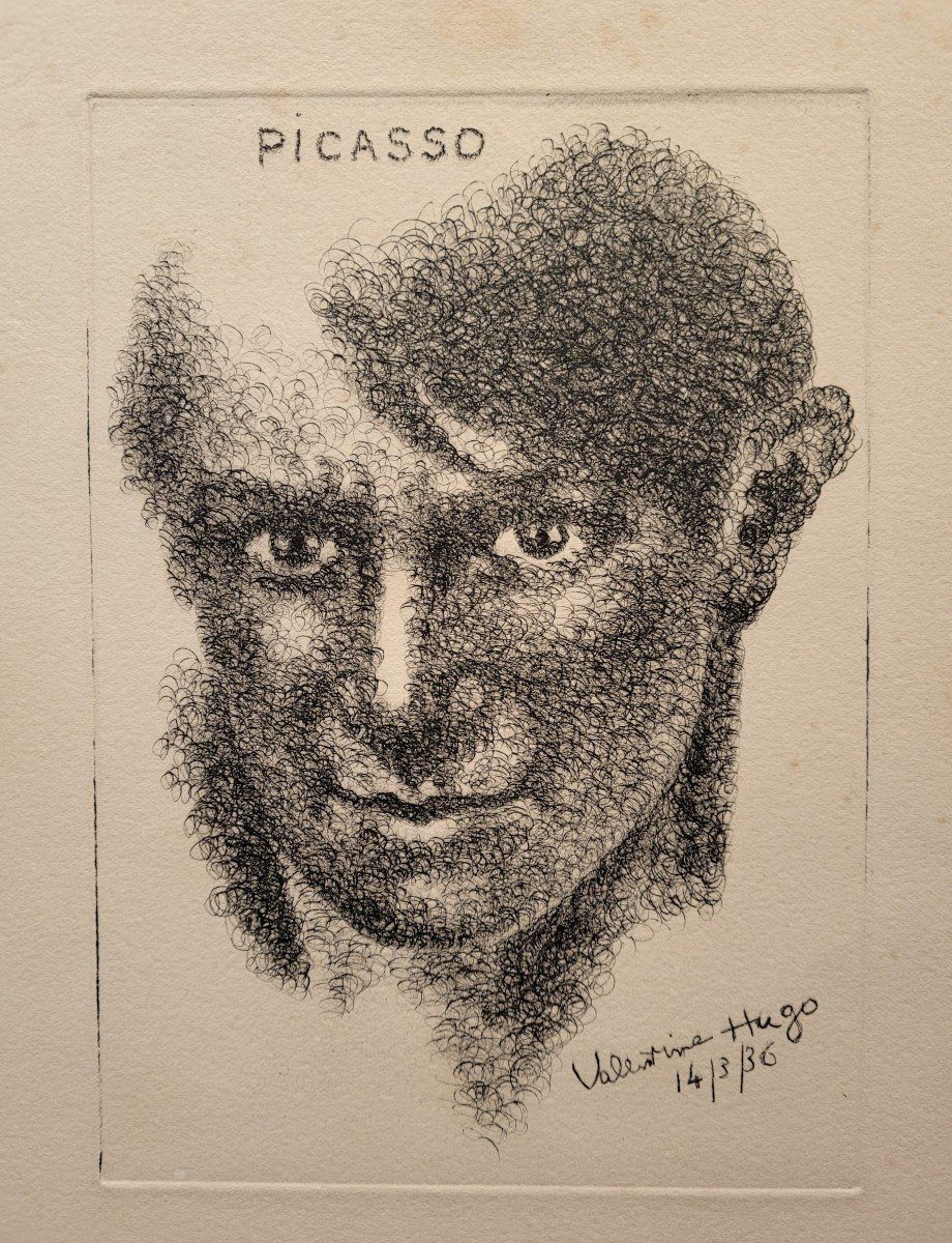  Valentine HUGO (1887-1968)  Portrait de Picasso-photo-2