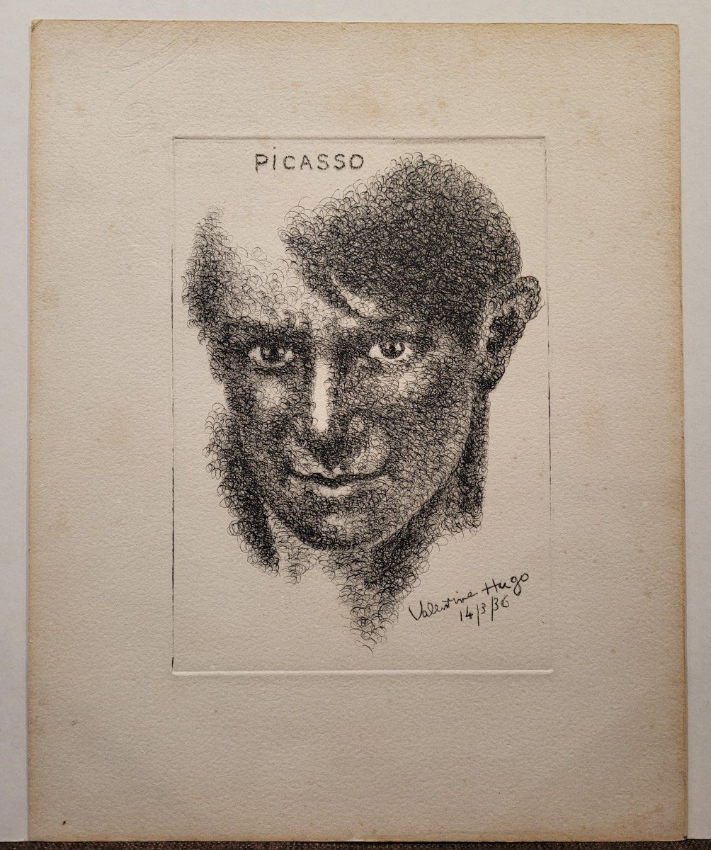  Valentine HUGO (1887-1968)  Portrait de Picasso-photo-1