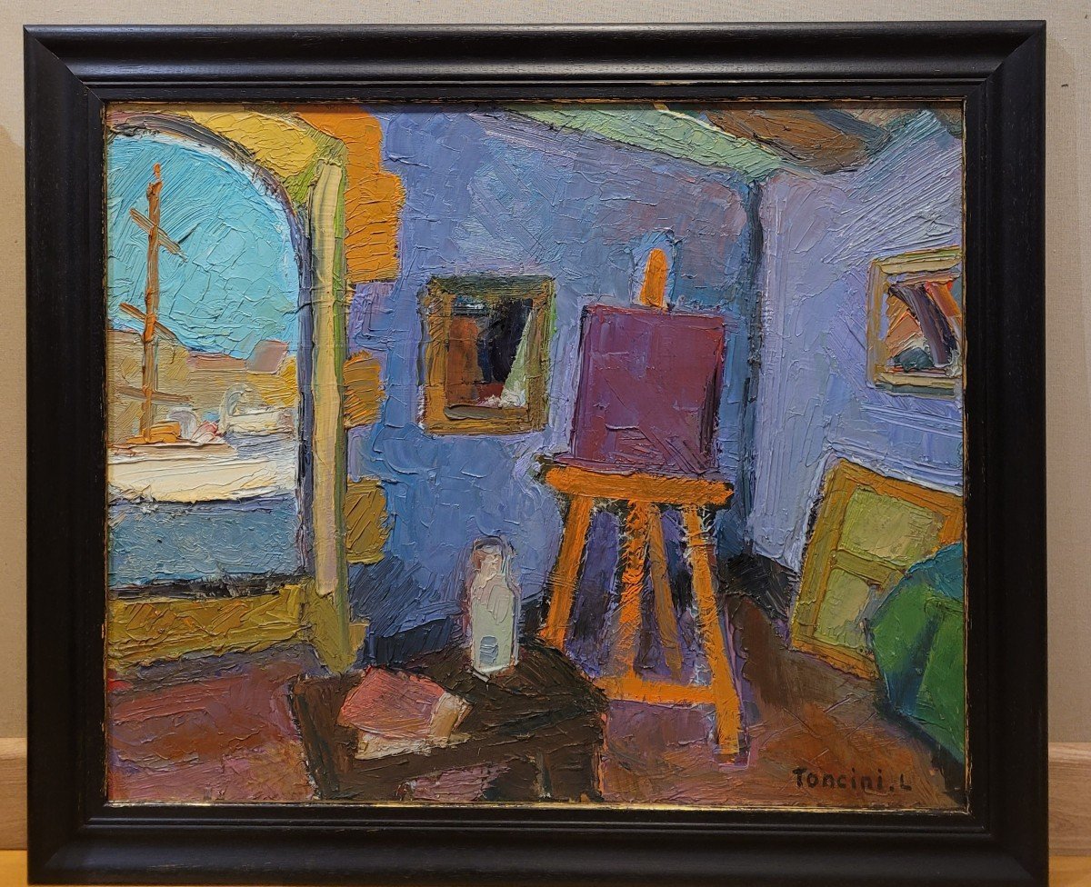   Louis TONCINI (1907-2002)  L'atelier Quai de Rive Neuve-photo-2