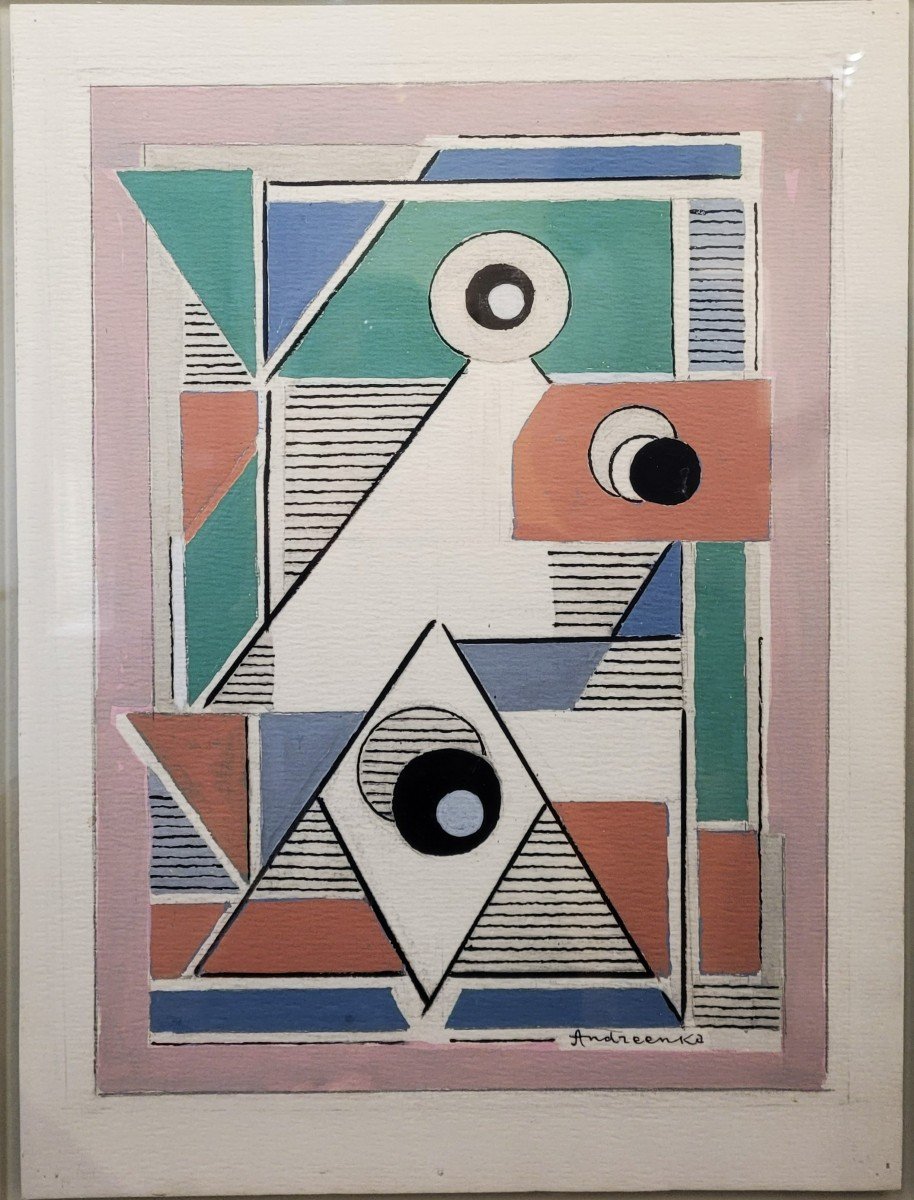 Michel Andreenko (1894-1982) Constructivist Composition 1925-photo-3