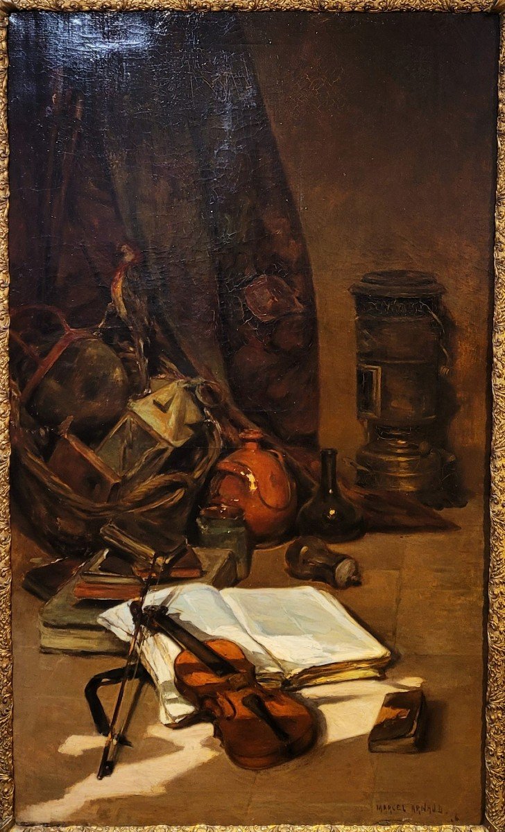 Marcel Arnaud (1877-1956) Still Life With Violin 1906-photo-2