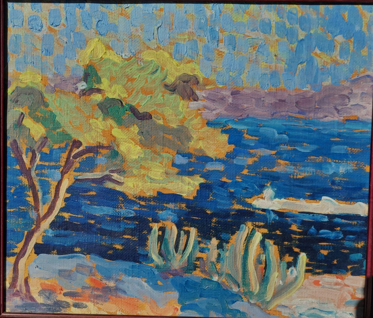 Mediterranean Seaside Post-impressionist Painting