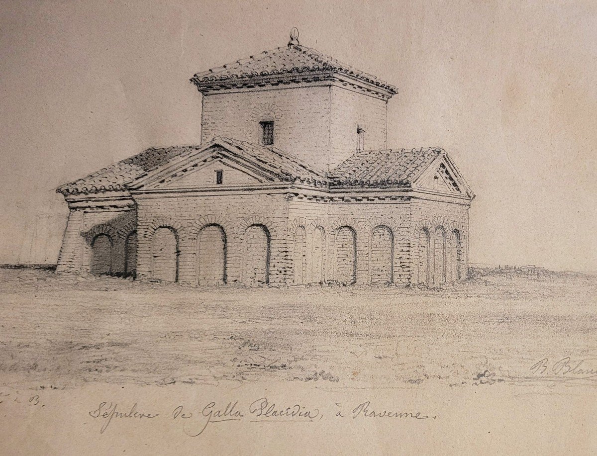 Benoit Blanc Known As Benoni (1813-1887) Mausoleum Of Galla Placidia In Ravenna-photo-3