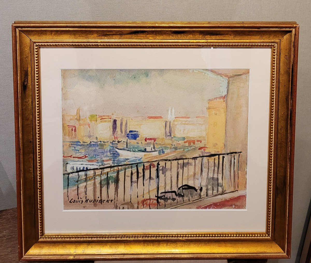 Louis Audibert (1880-1983) Marseille The Old Port Seen From The Balcony-photo-4