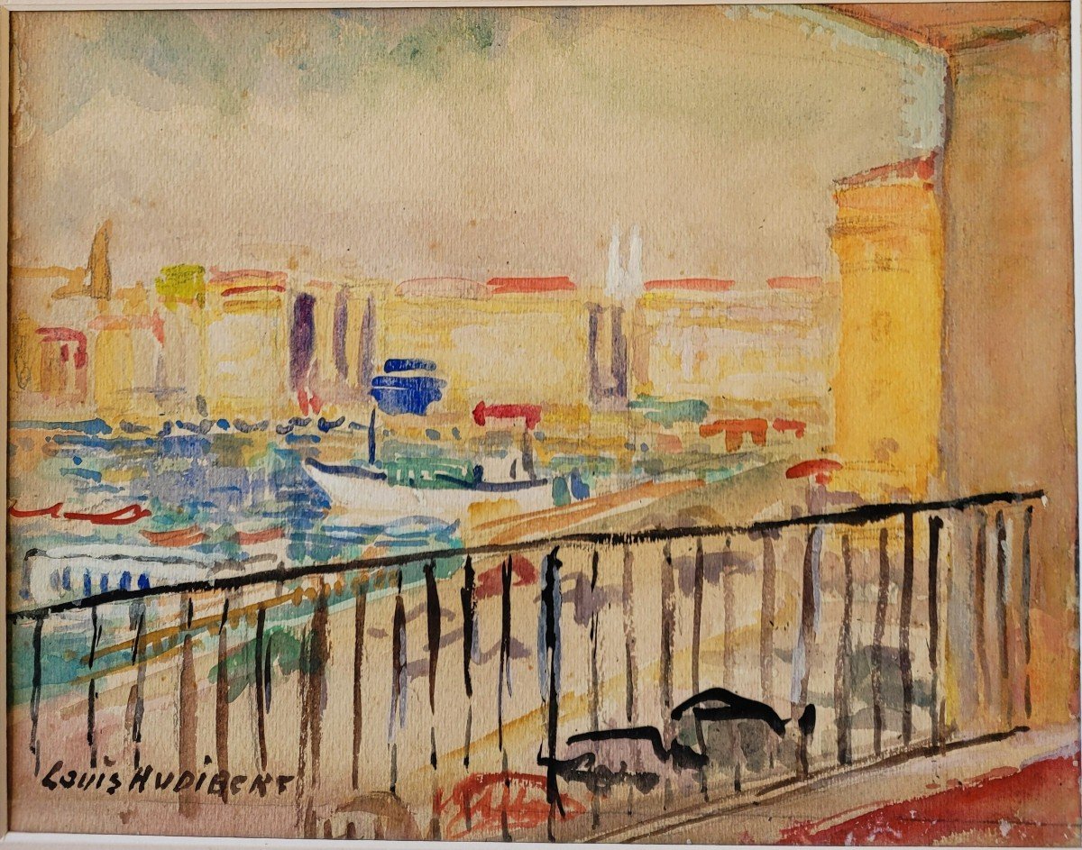 Louis Audibert (1880-1983) Marseille The Old Port Seen From The Balcony