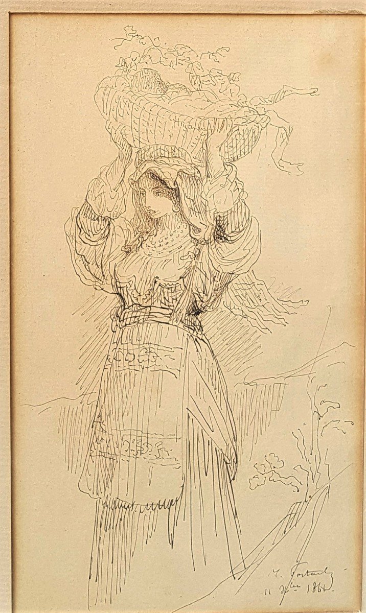 Jean-François PORTAELS (1818-1895) Femme Italienne portant un panier