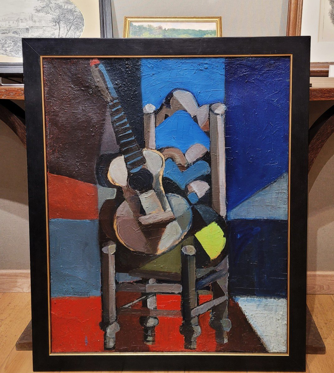 Jacques Carelman (1929 - 2012) Chair And Guitar-photo-3