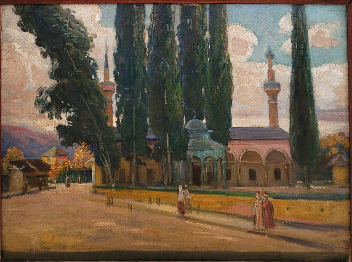 Ecole orientaliste 1920  Paysage en Turquie