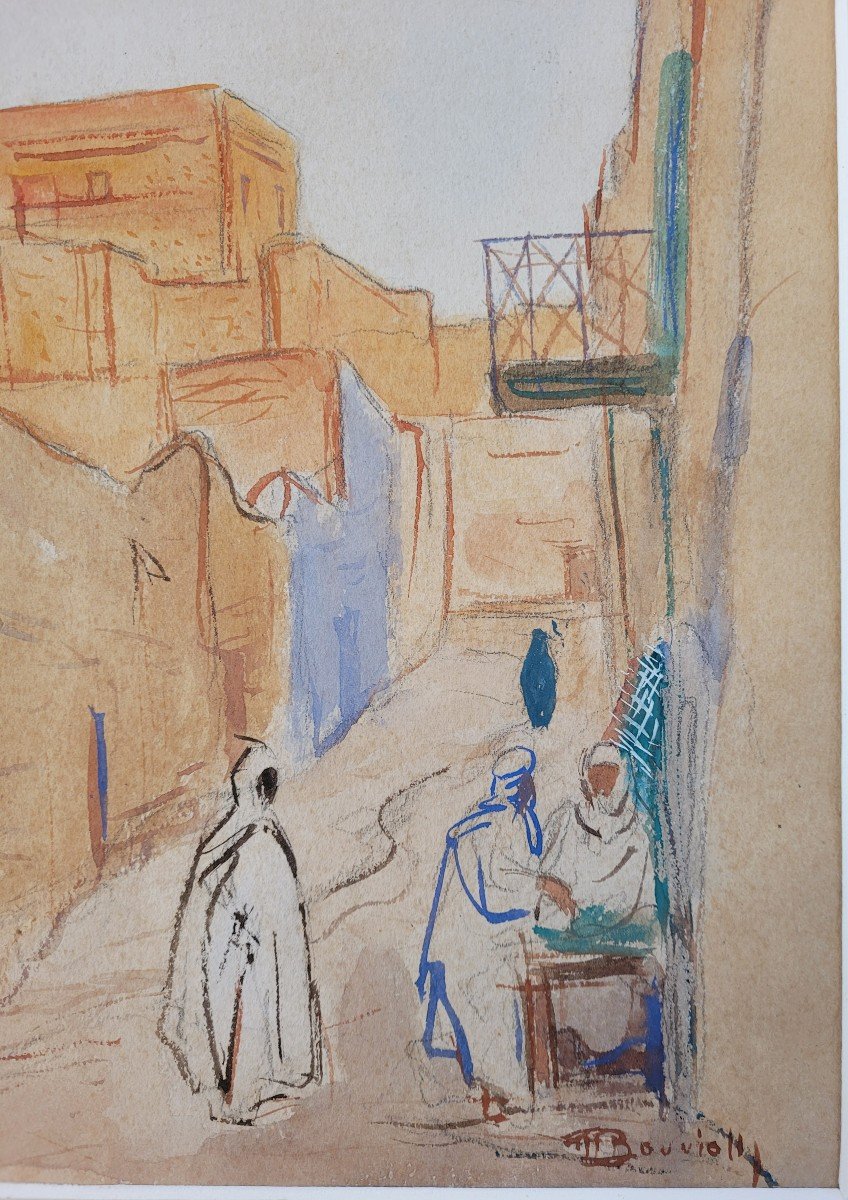 Maurice Bouviolle (1893-1971) A Street In Laghouat-photo-2