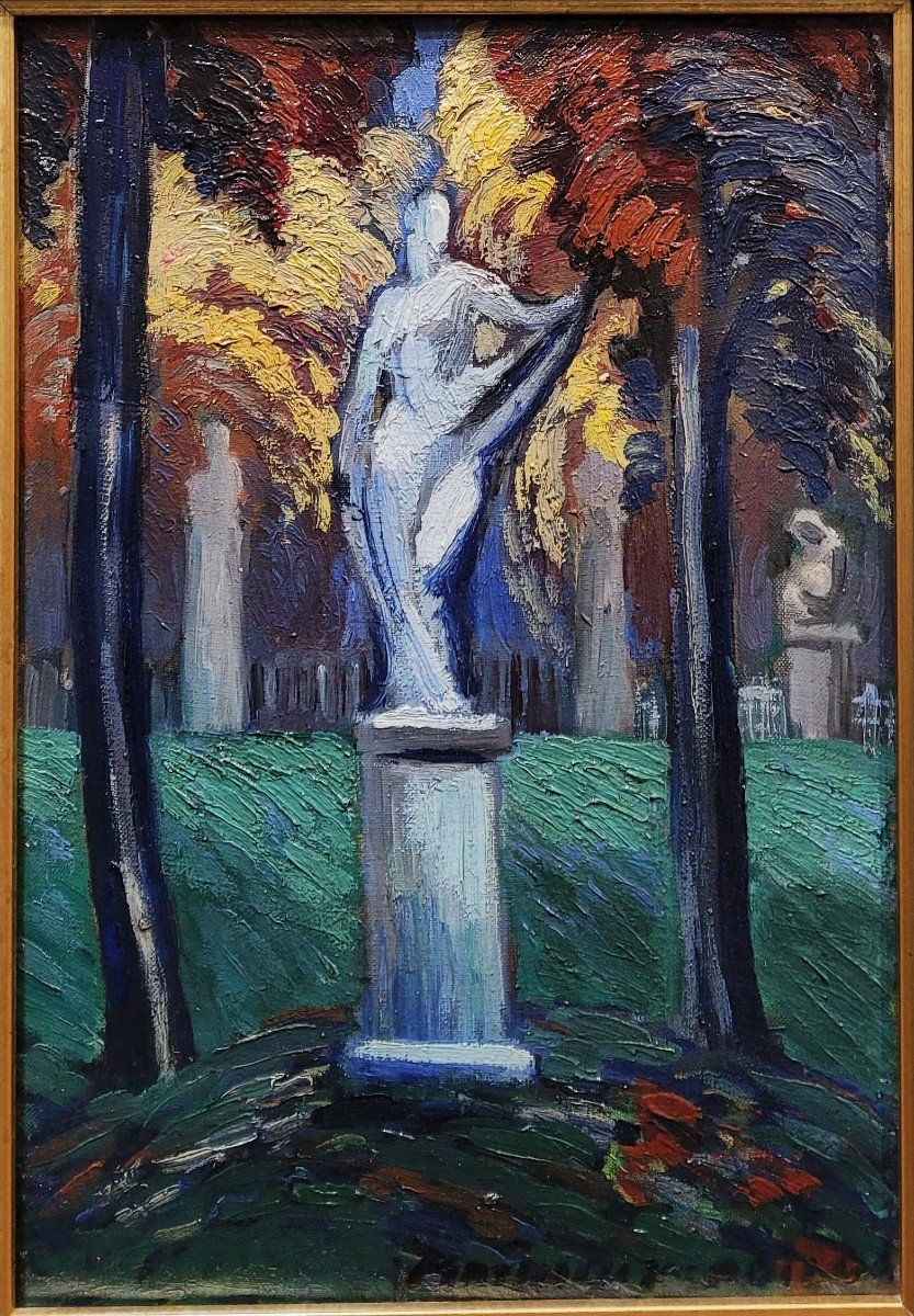 Louis Mathieu Verdilhan (1875-1928) The Statues In The Park Of Versailles