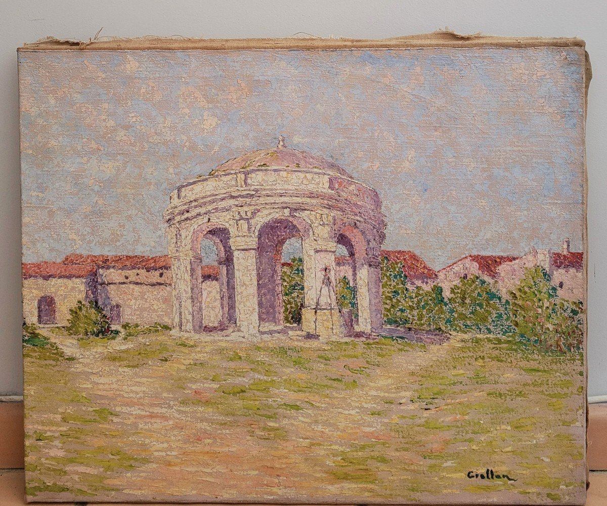 Henri Grallan (1861-1925) Villeneuve lès Avignon, la fontaine du cloître Saint-Jean-photo-2