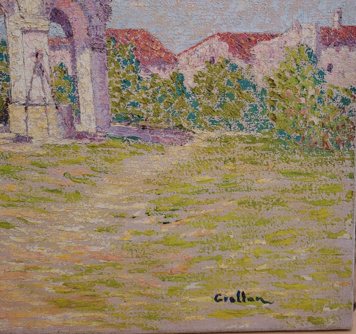 Henri Grallan (1861-1925) Villeneuve lès Avignon, la fontaine du cloître Saint-Jean-photo-3