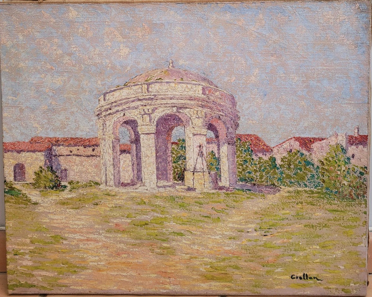 Henri Grallan (1861-1925) Villeneuve lès Avignon, la fontaine du cloître Saint-Jean