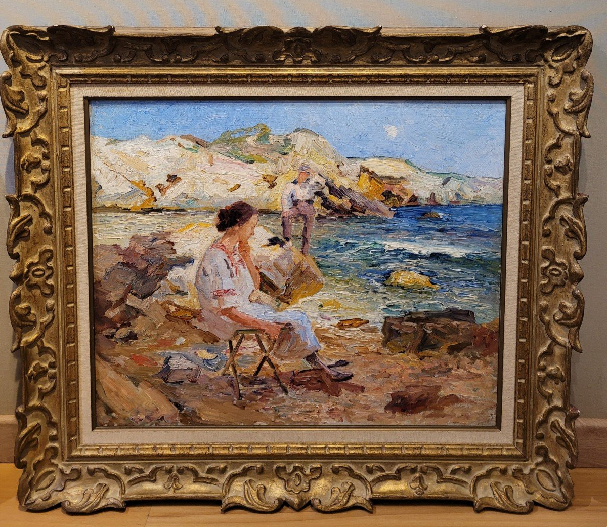 René SEYSSAUD (1867-1952)    Bord de mer à Cassis-photo-1