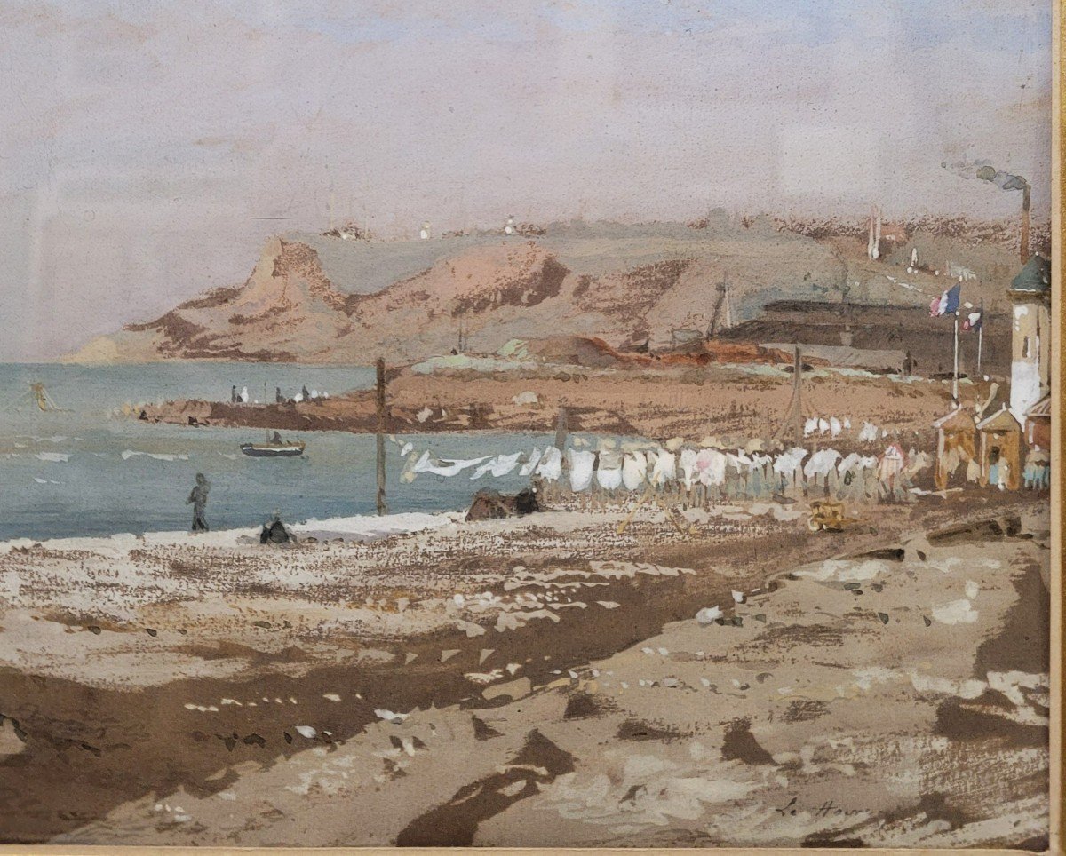 Henri Louis Scott (1846-1884) The Beach At Le Havre-photo-4