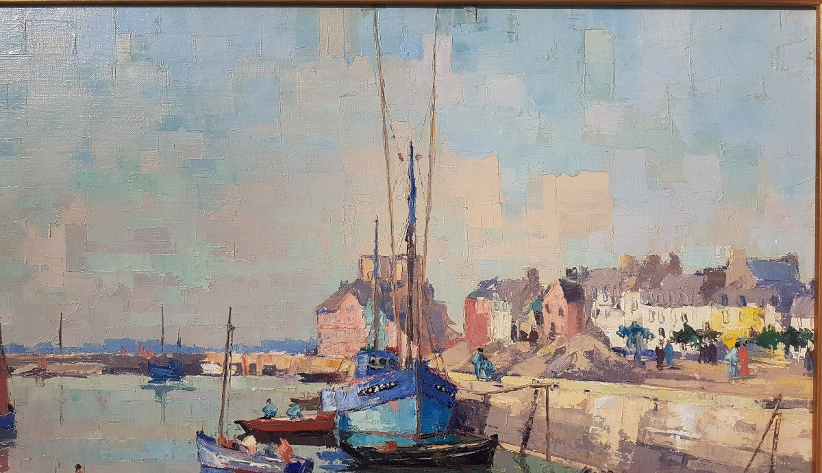 Léopold Pernes (1912-1980) Le Port de Concarneau-photo-4