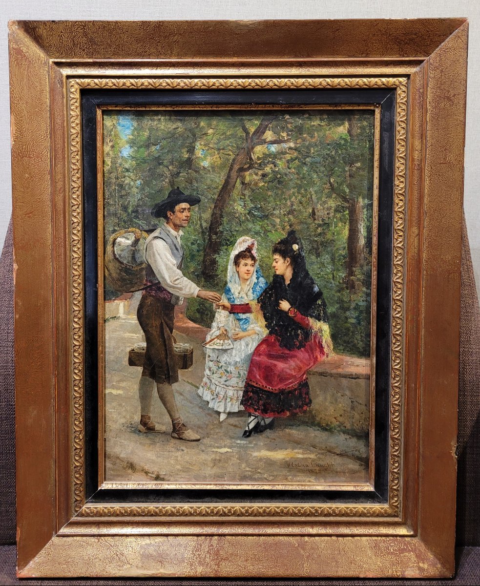 Victoriano Codina Y Langlin (1844-1911) Refreshment In The Park-photo-2