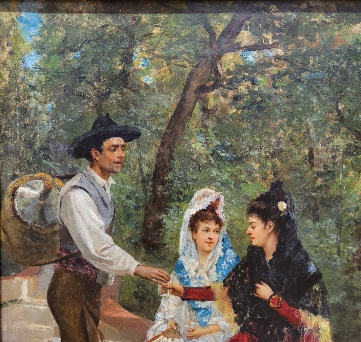 Victoriano CODINA Y LANGLIN (1844-1911)  Le rafraîchissement dans le parc-photo-3