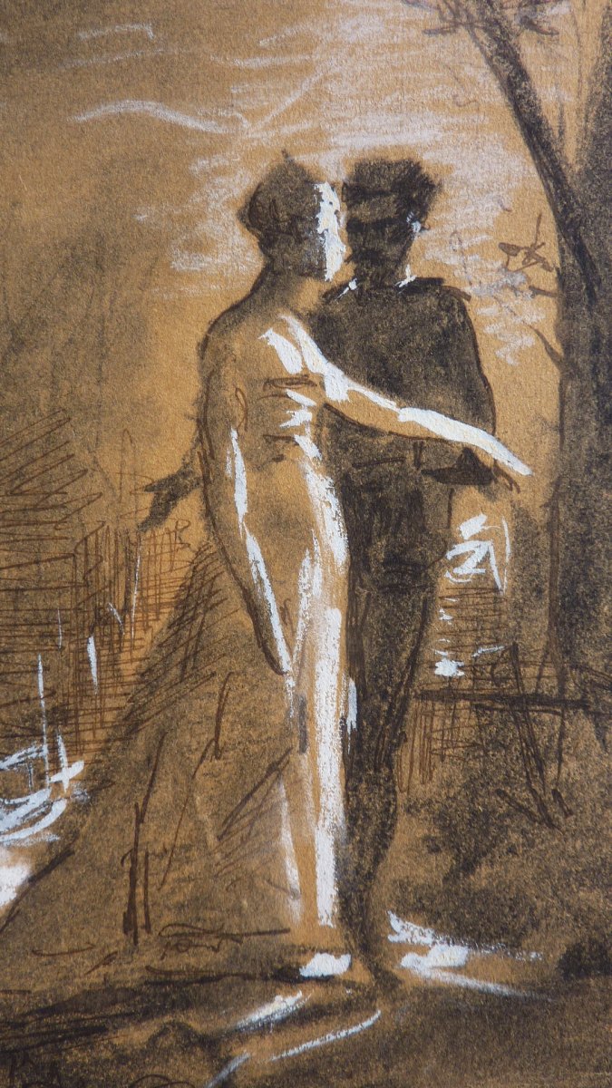 Antoine-louis Manceaux (1862-1939) Faust And Marguerite-photo-4