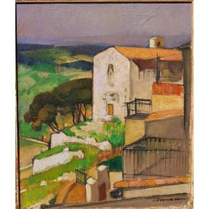 Jean-frédéric Canepa (1896-1981) Village In Provence