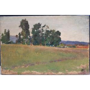 Eugène Giraud (1849-1937) Landscape Towards Marseille