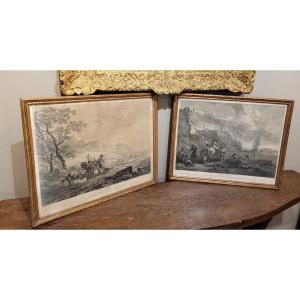 Pair Of 18th Century Engravings And Frames
