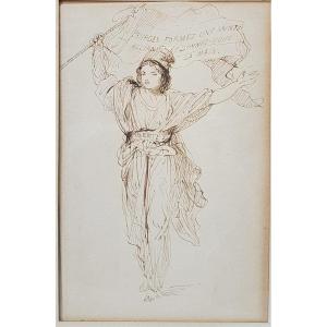 Jean-françois Portaels (1818-1895) Allegory Of Belgium