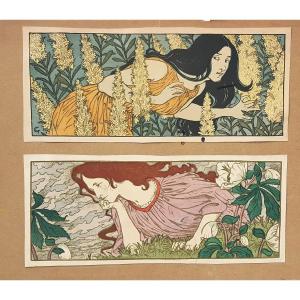 Eugène Grasset (1841-1917) Two Lithographs 1897