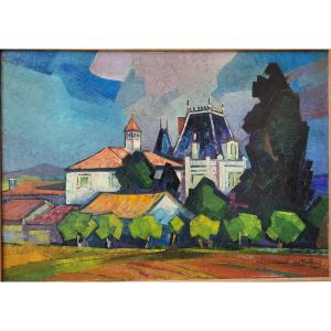 Raoul Van Maldère (1875-1947) The Castle Of Vaugelas In The Drôme
