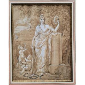  French School Late 18th Allegory Of Liberty