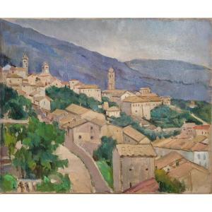 Louise Alix (1888-1980) Village In Corsica