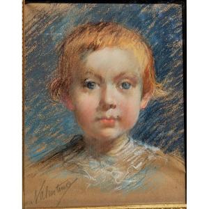 Amélie Valentino (1842-1921) Portrait Of A Child