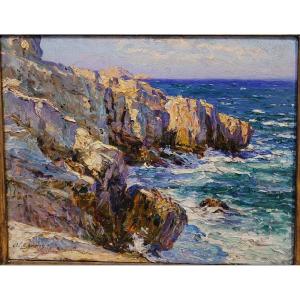  Adolphe Louis GAUSSEN  (1871-1954)  Bord de mer à Marseille