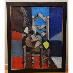 Jacques Carelman (1929 - 2012) Chaise et guitare