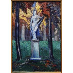 Louis Mathieu VERDILHAN (1875-1928) Les statues dans le parc de Versailles