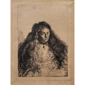 Ferdinand Bol (1616-1680) Study After Esther By Rembrandt