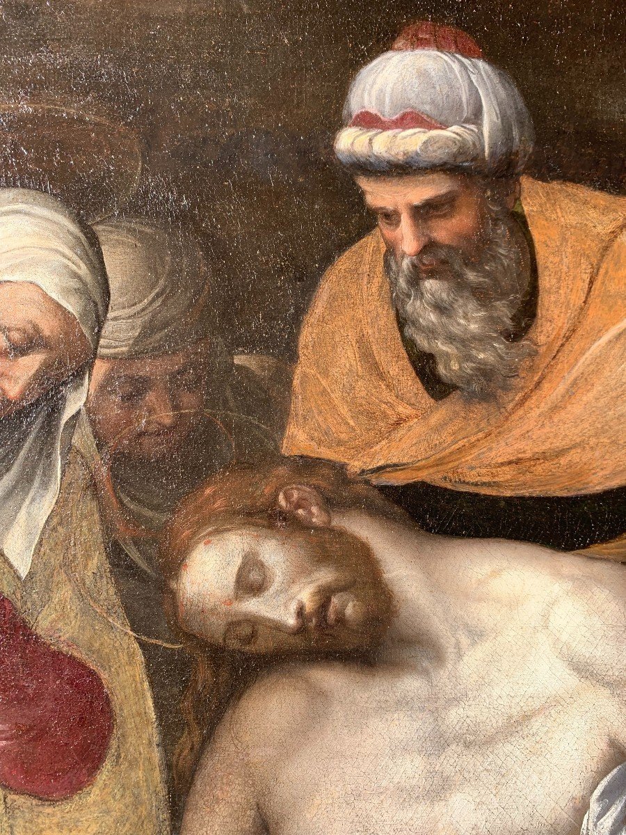 Attribué à Bernardino Campi (1520-1591). Déploration Sur Le Christ Mort.-photo-5