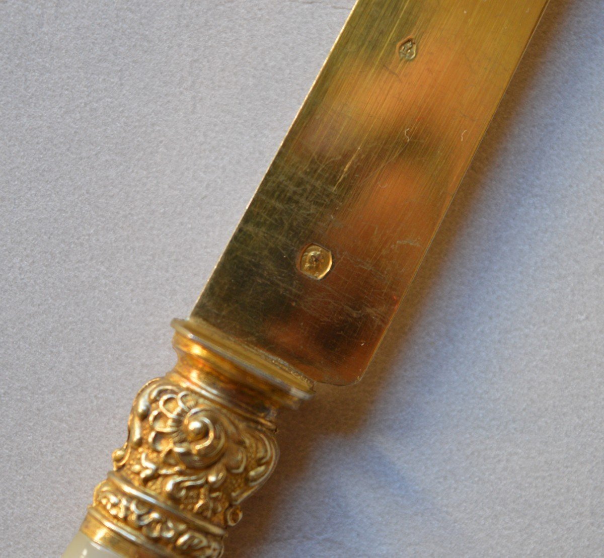 Thomas Hippolyte, Paris 1845-1855, Vermeil Fruit Knives.-photo-4